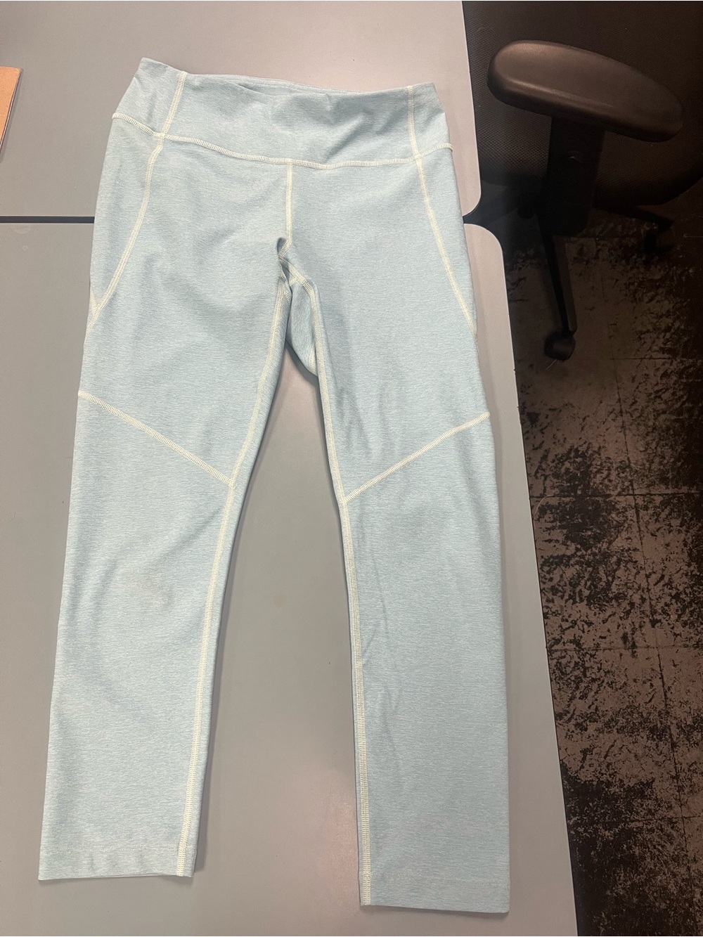 Outdoor Voices Tech Sweat Leggings Heather Light Blue Medium - Picture 3 of 6